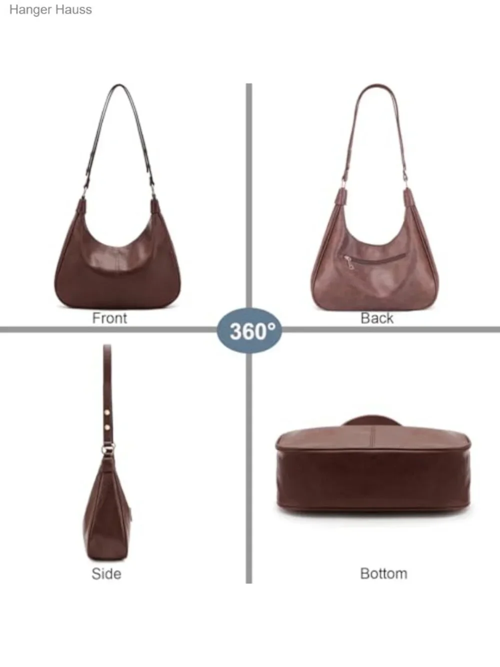 Hobo Bag for Women Crescent Shoulder Handbag Crossbody Purse PU Leather